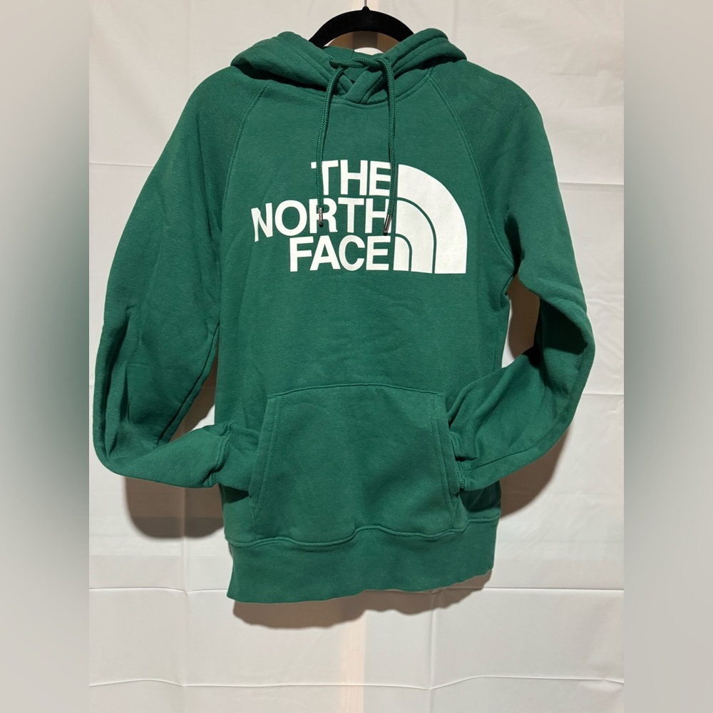 The Women’s North Face Green Hoodie Sweatshirt Size X-Small Cotton/Poly